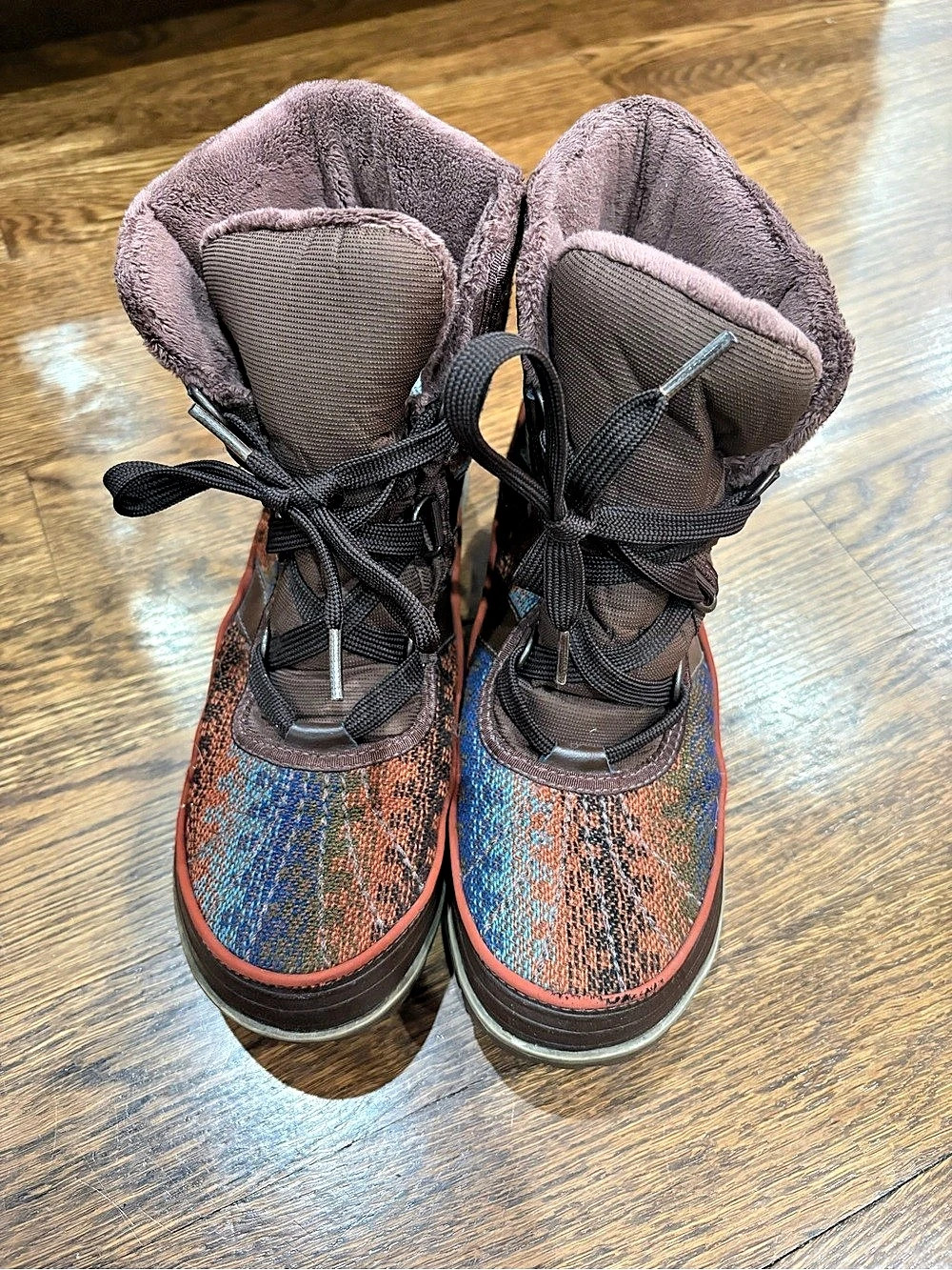 Sorel Joan of Arctic Winter Boots Brown & Blue US 6